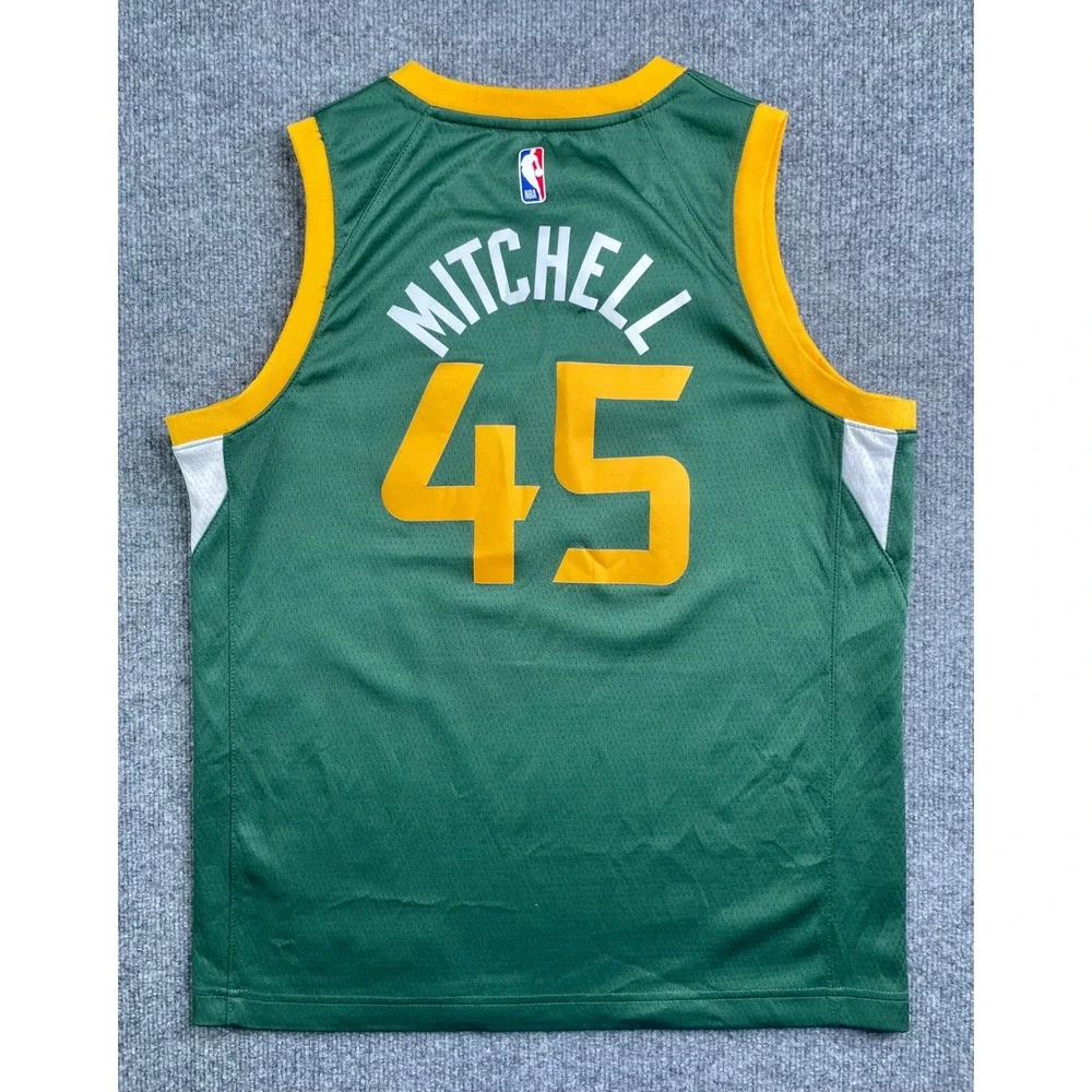 Nike Utah Jazz Jersey Youth Large Green Donovan Mitchell 45 Swingman NBA‎